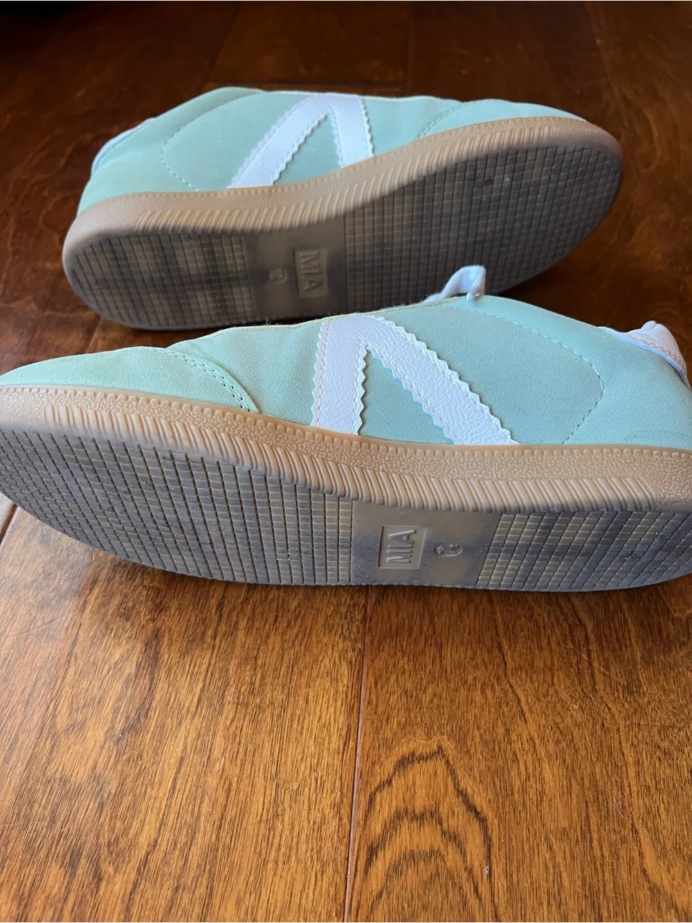 MIA Mint Green and White Low-Profile Sneakers